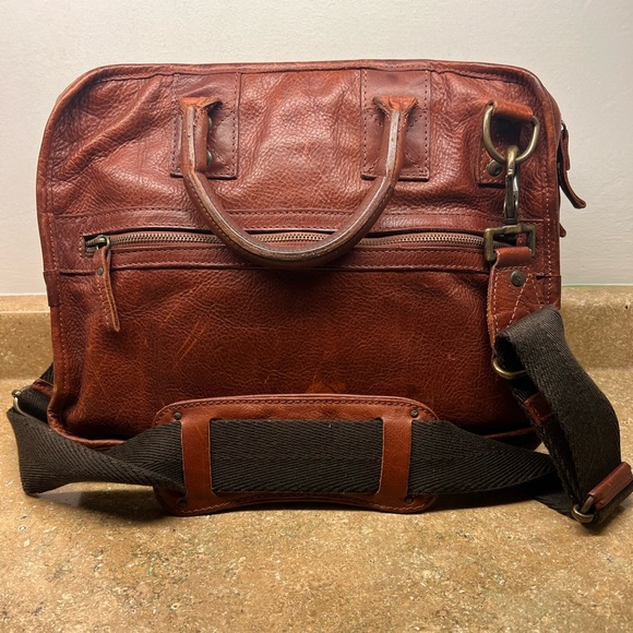 HANK LEATHER SATCHEL-COGNAC-EXCELLENT CONDITION - Picture 5 of 15
